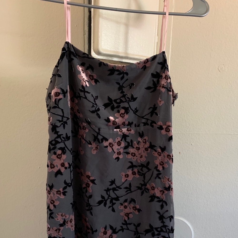 Cherry blossom felt grey dress